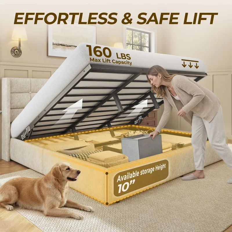 HISOFT King Size Lift Up Stora - đánh giá và giá Gas Lift Storage Bed Hydraulic