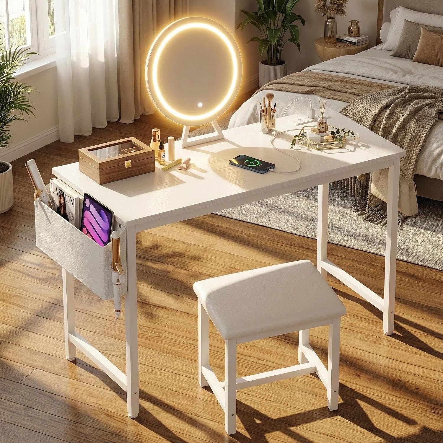 Cheap Makeup Girls Vanity Set  - đánh giá và giá Dressing Table Vanity With Lighted Mirror