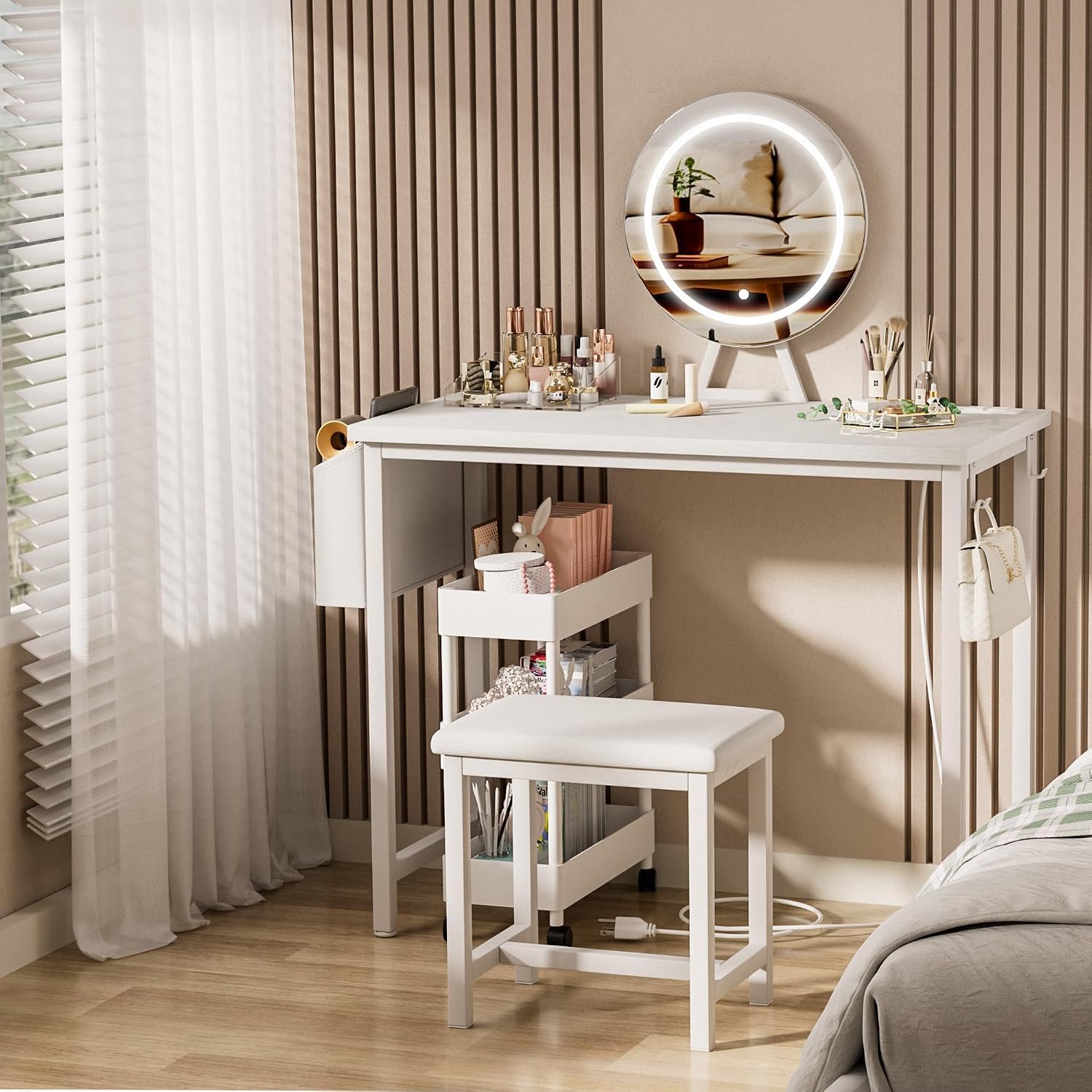 Cheap Makeup Girls Vanity Set  - đánh giá và giá Dressing Table Vanity With Lighted Mirror