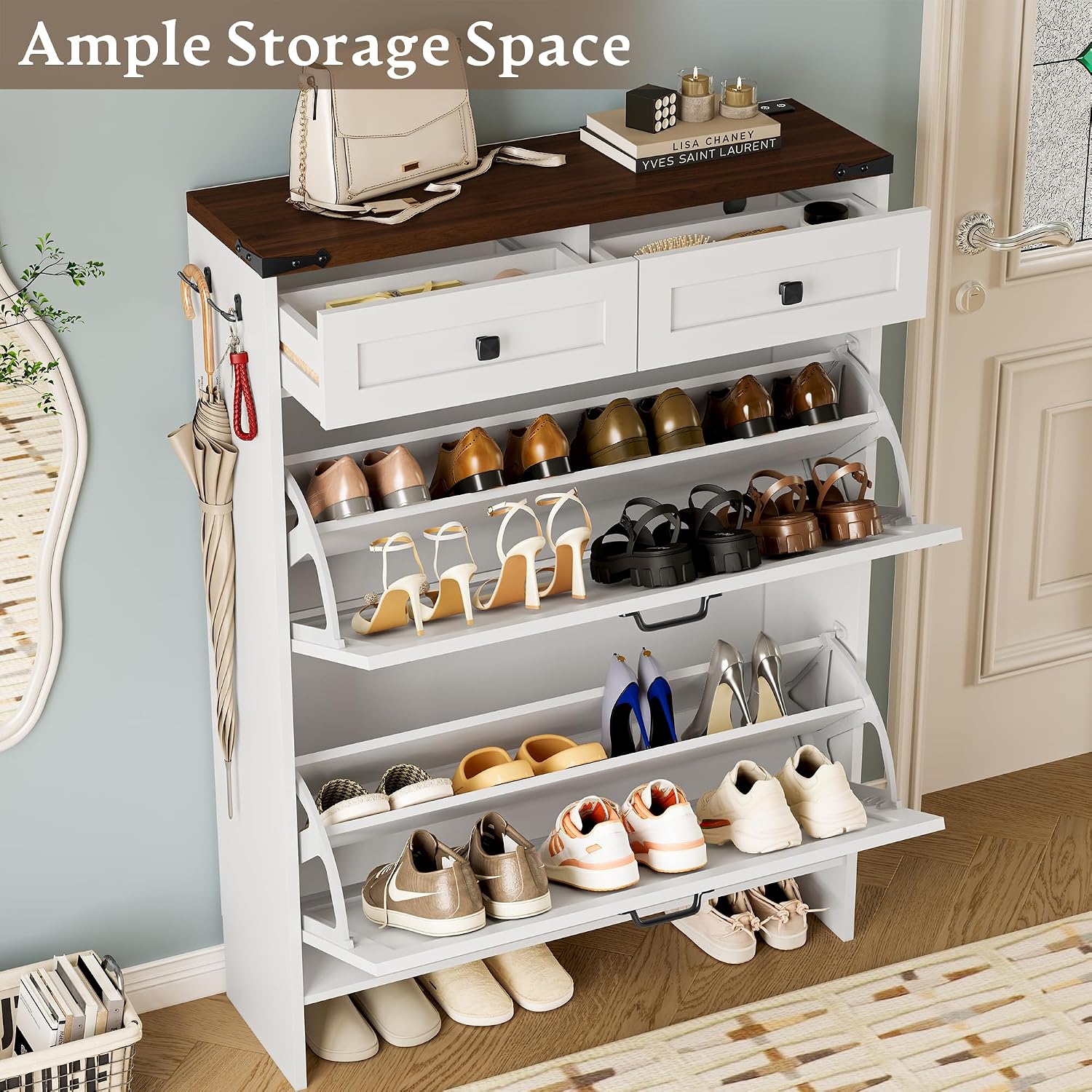 Shoe Cabinet With Odor Control - đánh giá và giá Shoe Rack Cabinet Narrow Entryway