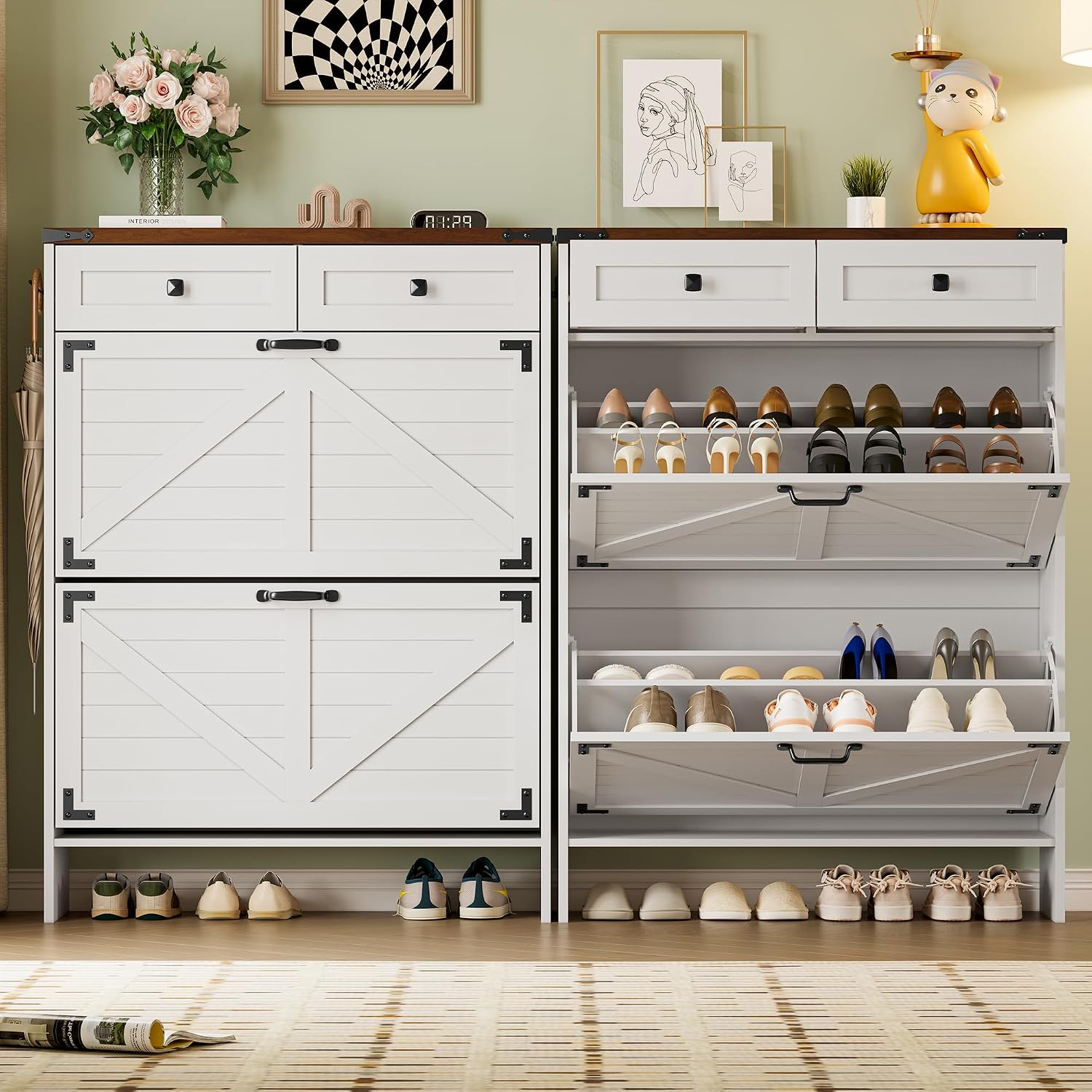 Shoe Cabinet With Odor Control - đánh giá và giá Shoe Rack Cabinet Narrow Entryway