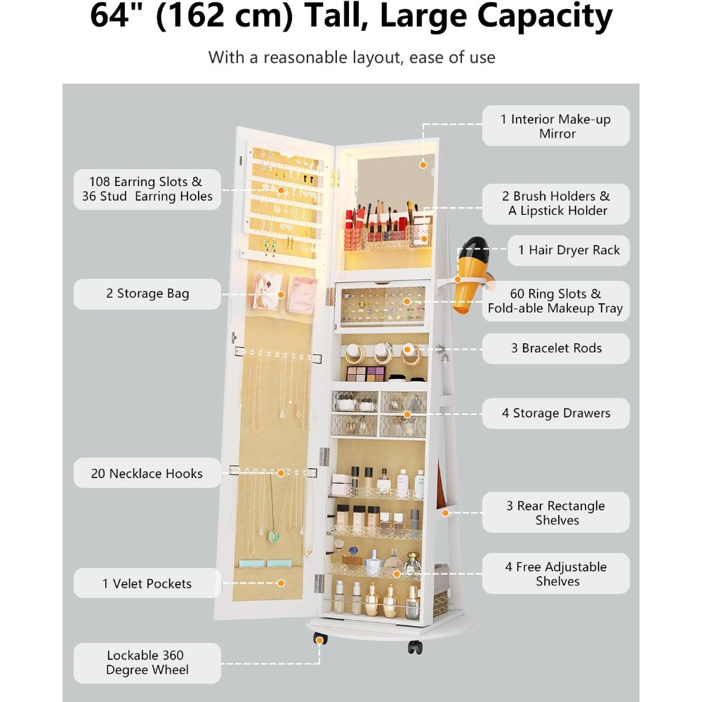 Full Length Mirror Jewelry Cab - đánh giá và giá Full Length Mirror Jewelry Armoire