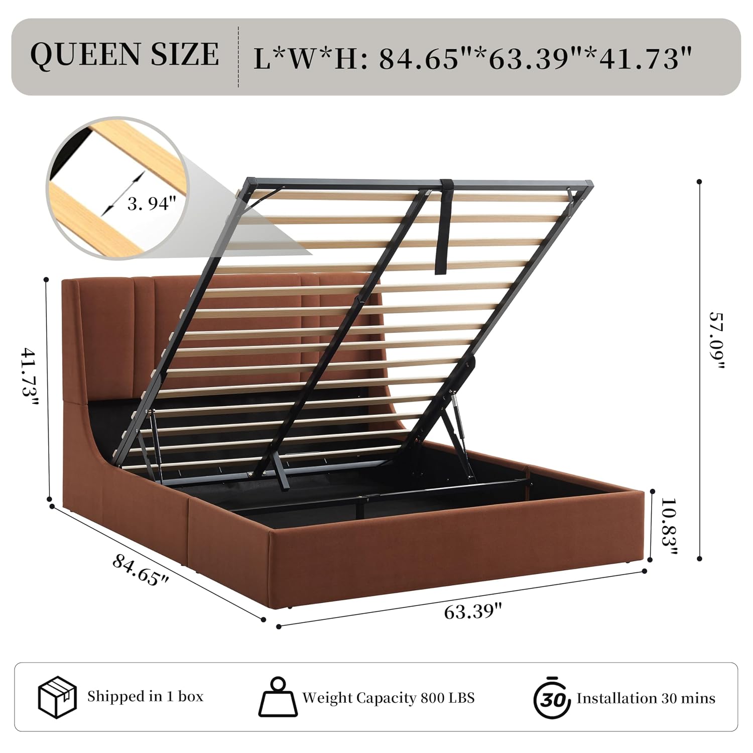 Queen Lift Up Storage Bed Fram - đánh giá và giá Gas Lift Storage Bed Hydraulic