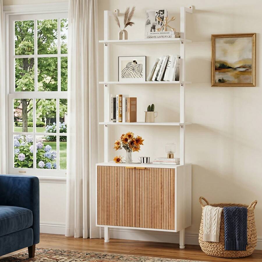 Chic Modern Ladder Bookcase Wi - đánh giá và giá Storage