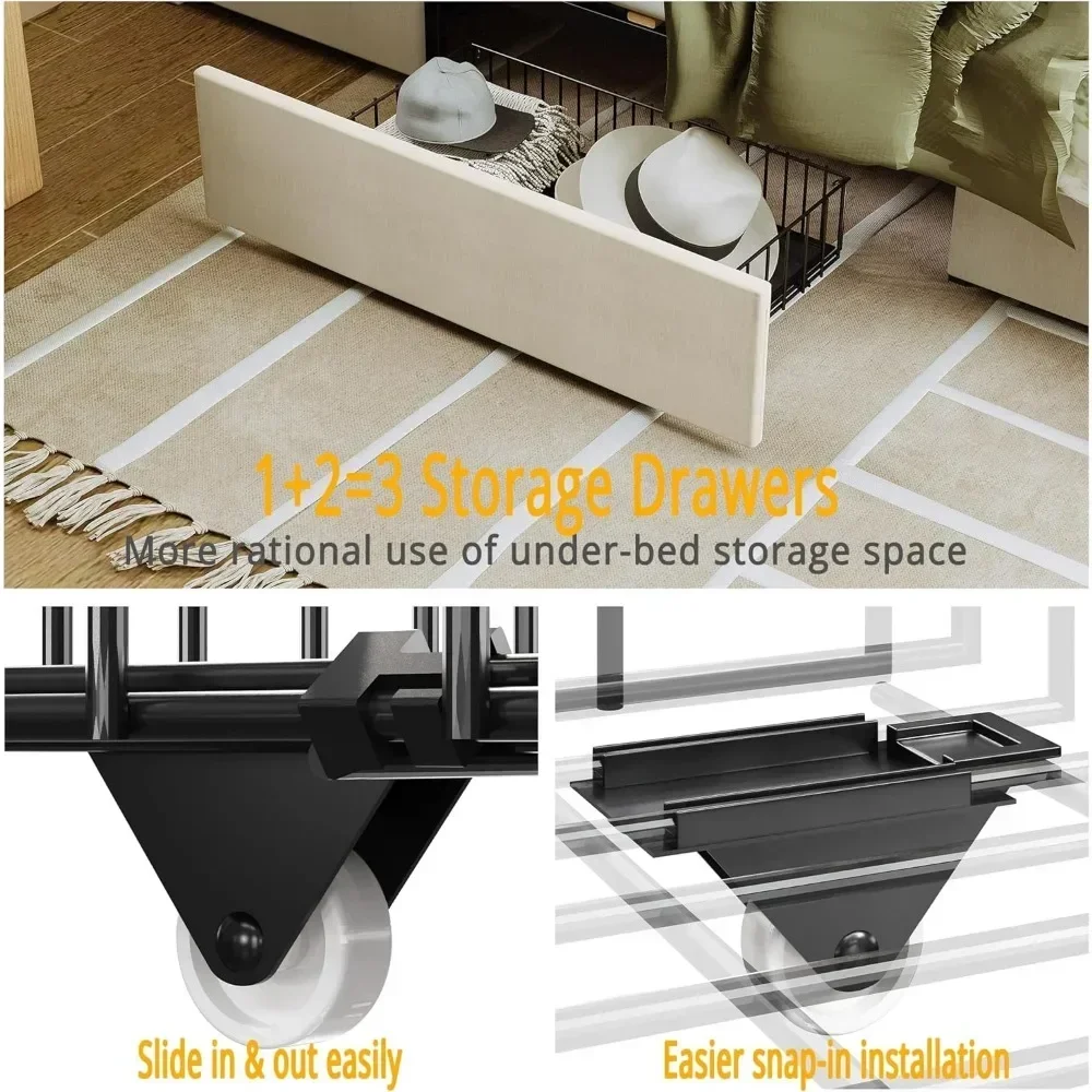 &King Size Bed Frame With Stor - đánh giá và giá King Size Bed Frame With Storage Drawers