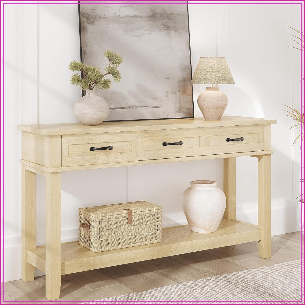 3 Drawer Entryway Table Farmho - đánh giá và giá Tables
